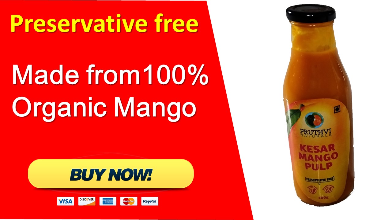 100% Organic And Preservative Free Mango Pulp Bottle